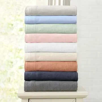 4 Piece Jersey Knit Full Cotton Blend Oatmeal Sheet Set | Ultra-Soft T-Shirt Jersey Bedding Sheets & Pillowcases | Heathered, Breathable, All Season Bed Sheets (Full, Oatmeal)