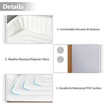 Giantex Canopy Island Inflatable Lounge, Floating Island Raft w/SPF50+ Retractable Detachable Sunshade, 71" x 71" Inflatable Pool Float Canopy w/2 Cup Holders Backrest Armrest for Pool Lake River