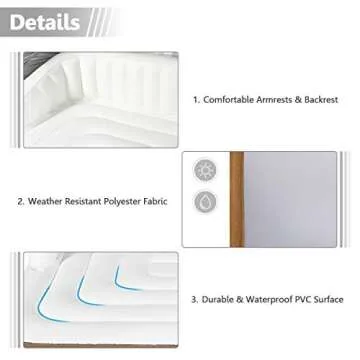 Giantex Canopy Island Inflatable Lounge, Floating Island Raft w/SPF50+ Retractable Detachable Sunshade, 71" x 71" Inflatable Pool Float Canopy w/2 Cup Holders Backrest Armrest for Pool Lake River