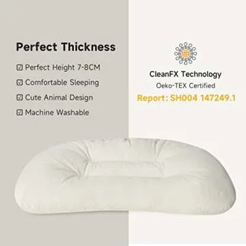 Choc chick Toddler Pillow,20X14inches Machine Washable Soft Hypoallergenic Kids Pillows,Child Cute Animal Perfect Toddler Pillows for Sleeping 2 Year Old (Cat)