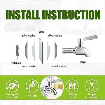 1 Gallon Glass Drink Dispensers For Parties 2PACK.Beverage Dispenser,Glass Drink Dispenser With Stand And Stainless Steel Spigot 100% Leakproof.Lemonade Dispenser With Ice Cylinder.Laundry Detergent