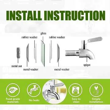 1 Gallon Glass Drink Dispensers with Stand for Parties