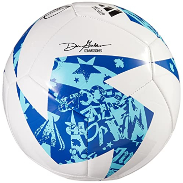 Adidas MLS Club Soccer Ball for All Ages - White/Blue/Bright Cyan