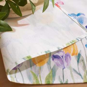 Softalker Tulip Flower Placemats Set of 4 - Vibrant Spring Decor
