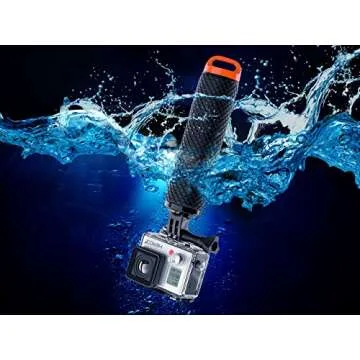 Floating Hand Grip Waterproof Monopod for GoPro Hero 13 12 11 10 9 8 7 6 5 4 3+ Session Black Silver Action Camera Handler & Handle Mount Accessories for Underwater Snorkeling & Water Sports (Orange)