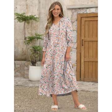 Stylish ANRABESS Boho Floral Maxi Dress for Women