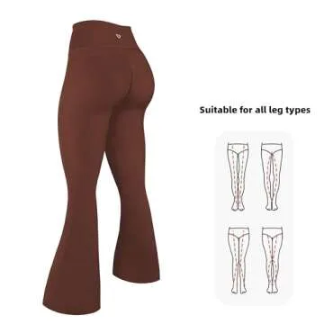 TomTiger Flare Leggings for Women Bootcut Yoga Pants with Tummy Control High-Waisted and Wide Leg (Bootcut Coffee,XL)