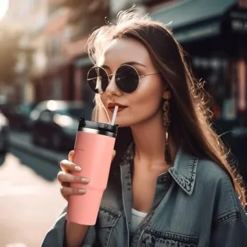 ALINK 12-Pack Clear Straws for Tumblers and Mugs