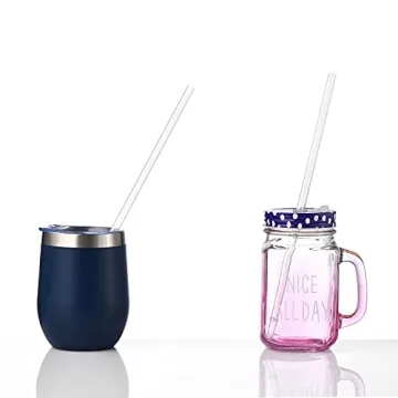 ALINK 12-Pack Clear Straws for Tumblers and Mugs