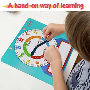 Magnetic Writable Dry Erase Learning Clock for Kids - 12" Teaching Aid