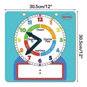 Magnetic Writable Learning Clock for Kids | Time Teaching Tool