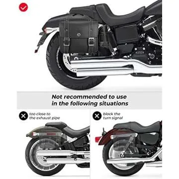KEMIMOTO Motorcycle Saddlebags Throw Over Saddle bags 20L Faux Leather Side Luggage Bags with cup holder for Sportster Softail Dyna Rebel Shadow Universal Black