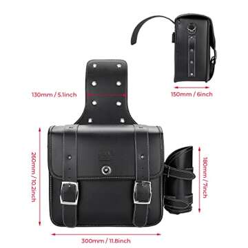 KEMIMOTO Motorcycle Saddlebags Throw Over Saddle bags 20L Faux Leather Side Luggage Bags with cup holder for Sportster Softail Dyna Rebel Shadow Universal Black