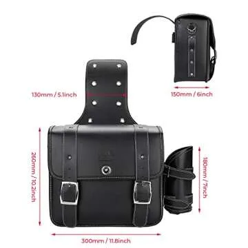 KEMIMOTO Motorcycle Saddlebags Throw Over Saddle bags 20L Faux Leather Side Luggage Bags with cup holder for Sportster Softail Dyna Rebel Shadow Universal Black