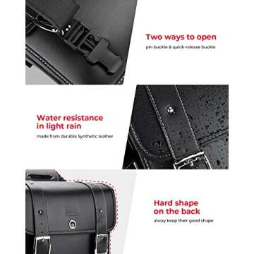 KEMIMOTO Motorcycle Saddlebags Throw Over Saddle bags 20L Faux Leather Side Luggage Bags with cup holder for Sportster Softail Dyna Rebel Shadow Universal Black