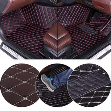 Chstarina Custom Car Floor Mats for Chrysler 200 300 300+ 300C 300S Pacifica Sebring Floor Liner Waterproof All Weather Protection Front＆Rear Leather/Set (Blue)