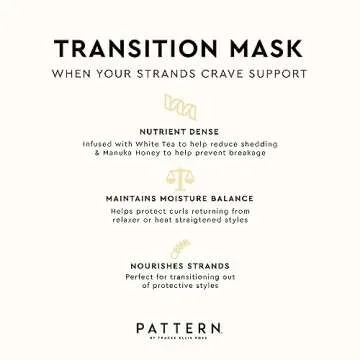 PATTERN Beauty by Tracee Ellis Ross Transition Mask, 11 Fl Oz, Breakage Barrier Hair Mask for Curlies, Coilies and Tight-Textures, 3a-4c