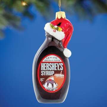 Hershey Kurt Adler Glass Syrup Bottle Ornament, 5-Inch
