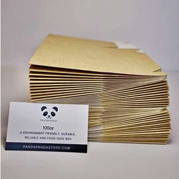 PandaPandaPPS 50 Pack Brown Gable Boxes (8.25"×5"×4") for Foods, Gifts and Party Favors Treat Boxe...