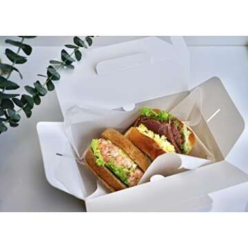 PandaPandaPPS 50 Pack Brown Gable Boxes (8.25"×5"×4") for Foods, Gifts and Party Favors Treat Boxes, Goodie Gift Boxes for Birthday, Wedding, Baby Shower