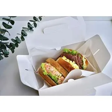 PandaPandaPPS 50 Pack Brown Gable Boxes (8.25"×5"×4") for Foods, Gifts and Party Favors Treat Boxes, Goodie Gift Boxes for Birthday, Wedding, Baby Shower