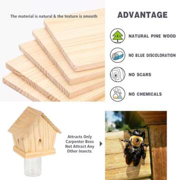 Chalet Style Cedar Carpenter Bee Trap for Outdoor Protection
