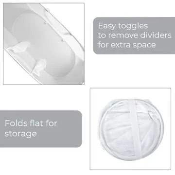 Smart Design Deluxe Mesh Laundry Hamper for Home Organization