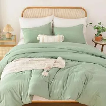 ROSGONIA King Size Sage Green Comforter Set - Lightweight & Stylish