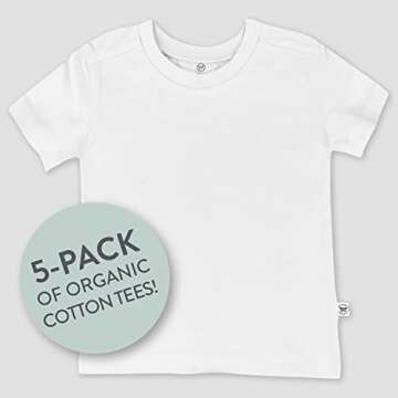 HonestBaby Organic Cotton T-Shirt Multi-pack for Kids