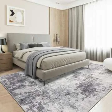 TARANCH Washable Area Rug - Soft Abstract Design in Grey