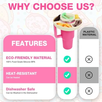 YUBIRD Snack Bowl for Stanley 40 Oz Cup - Silicone Snack Container