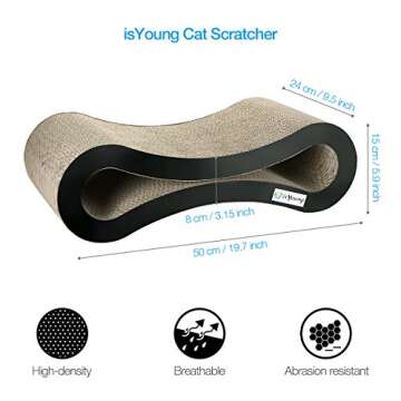 isYoung Cat Scratcher Lounge Corrugated Cat Scratcher Cardboard Protector for Furniture Couch Floor ...