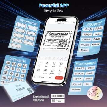 Phomemo Label Maker Machine- M108 Bluetooth Thermal Label Makers for Small Business, Home, Office, 2 Inch Barcode Label Printer with 300+ Templates, for Address/Logo/Clothing Label, Black