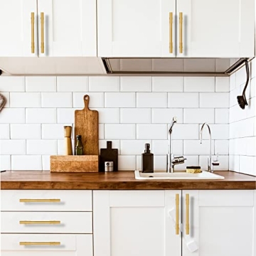 RZDEAL 4pcs Solid Brass Gold Cabinet Pulls for All