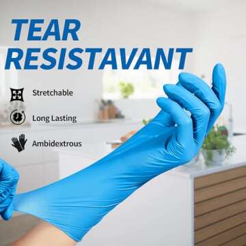 Basic Vinyl Exam Gloves, Powder Free,Latex Free, Non-Sterile for Cleaning, Food Service and All Purp...