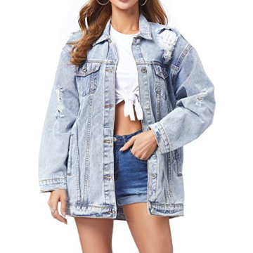Oversized Denim Jacket by JUDYBRIDAL for Women