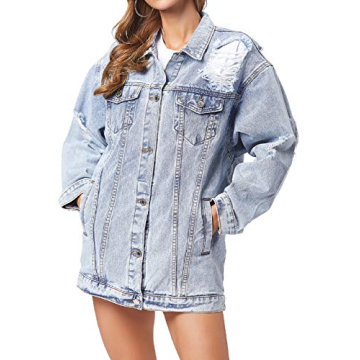 Oversized Denim Jacket by JUDYBRIDAL for Women