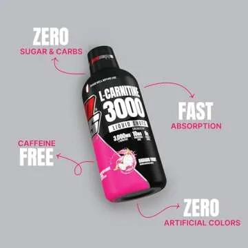 PROSUPPS L-Carnitine Stimulant Free Liquid Shots for Men & Women - Workout Drink for Performance & Muscle Recovery - Clean Energy, No Sugar, No Carbs (31 Servings, 3000 Dragon Fruit)