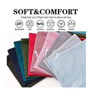 Jesries Women's Workout Headbands Non Slip Sport Sweatbands Yoga Hairbands for Travel Fitness Athletic Elastic Moisture Wicking for Girls