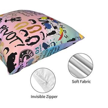 Friends TV Show Pillow Case Cushion Central Perk Pivot How You Doin I'll Be There for You Pillow Covers Protector Room Home Decoration Friends Merchandise Fans Holiday Party Birthday Gifts (20"x20" )