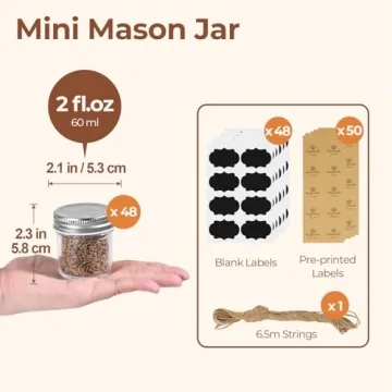 ComSaf 2 oz Mason Jars - Ideal for DIY Gifts and Storage