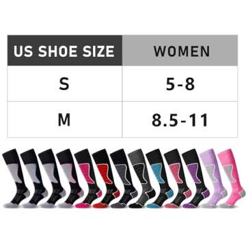 CelerSport Women's Ski Socks - 2 Pack Warm Thermal Performance for Skiing