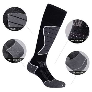 CelerSport Women's Ski Socks - Warm Thermal Performance
