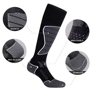 CelerSport Women's Ski Socks - Warm Thermal Performance