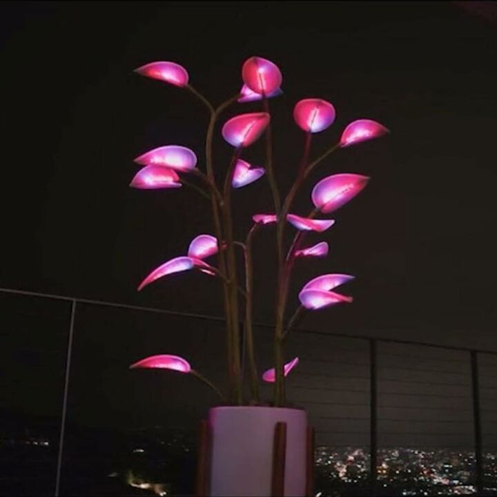 Color-Changing LED Potted Plant for Home Ambiance