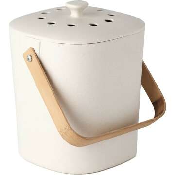 Bamboozle Food Compost Bin, Indoor Food Composter for Kitchen (Natural)