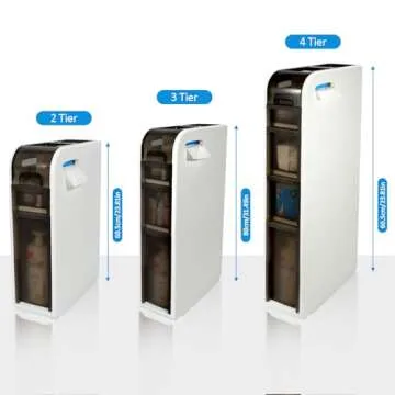 BAISRGS 3-Tier Bathroom Floor Cabinet, Narrow Bathroom Storage Cabinet, Mobile and No Installation Required, Perfect for Small Space Laundry Rooms, Toilet Areas, and Living Room Gaps