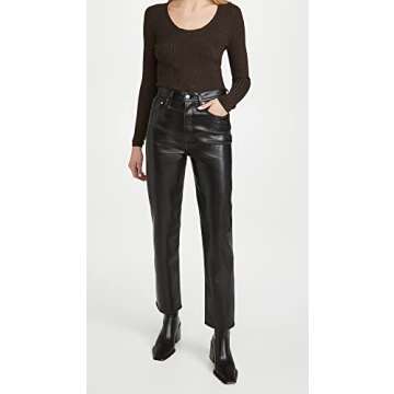 AGOLDE Women's Recycled Leather Fitted '90s Pants – Chic & Sustainable Style