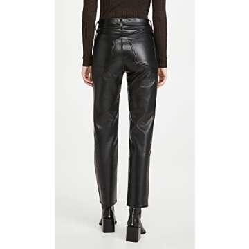 AGOLDE Women's Recycled Leather Fitted '90s Pants – Sustainable Chic Style