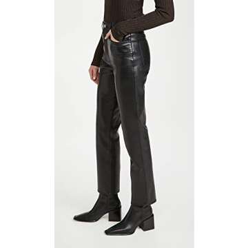 AGOLDE Women's Recycled Leather Fitted '90s Pants – Sustainable Chic Style